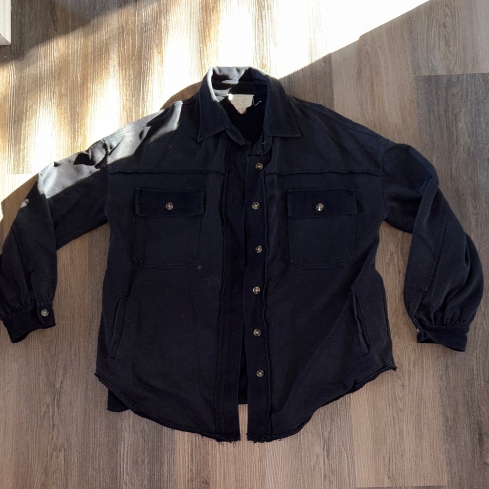 Fantastic Fawn Black Button-Front Tunic Jacket
